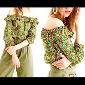 NWT J.Crew Long Sleeve Blouse off the shoulder